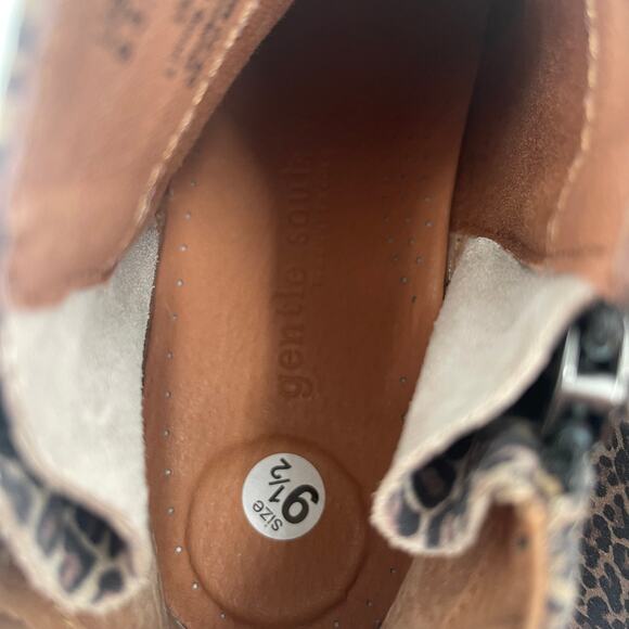 NEW GENTLE SOULS Shoes Size 9.5 Carter Animal Print Zipper Leopard Leather HiTop - Picture 11 of 16